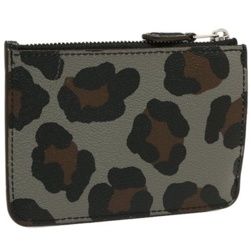 Coach F64072 Gray Ocelot Key Pouch With Gusset - Picture 5 of 8